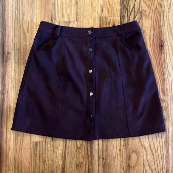 Naked Zebra Front Button up Faux Suede Skirt - Picture 1 of 5